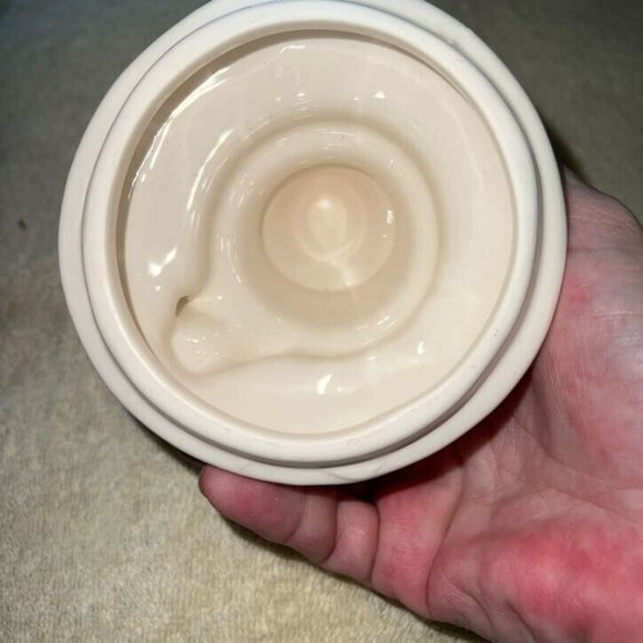 Holiday Christmas Snowman Candy Jar Ceramic Cone Hat 8" - Picture 6 of 7